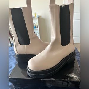 PLT Cream Calf High Chunky Chelsea Boot